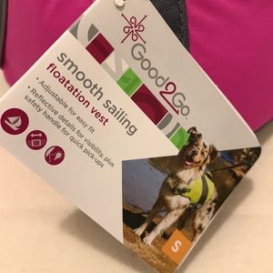 NWTS GOOD 2GO DOG FLOTATION VEST..HOT PINK/GRAY.SZ S ADJUSTABLE NEVER USED